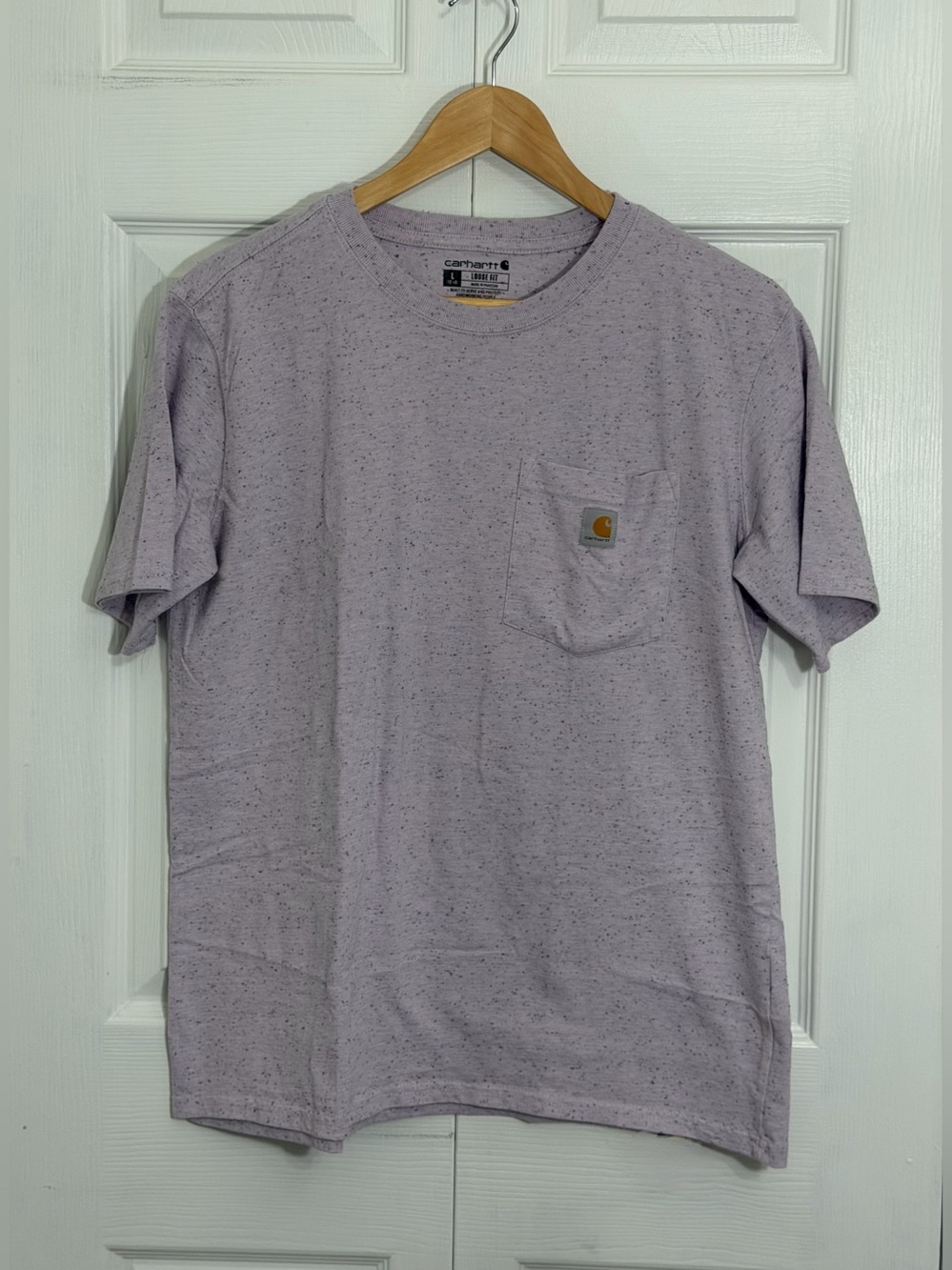 Carhartt Short-Sleeve Pocket Tee in Light Lavender Speckle